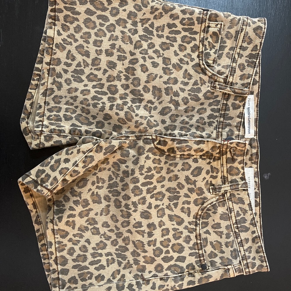 Anthropologie Pilcro Hyphen Leopard Shorts Cotton Blend Size 27